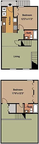 Floor plan Two-Bedroom Townhome