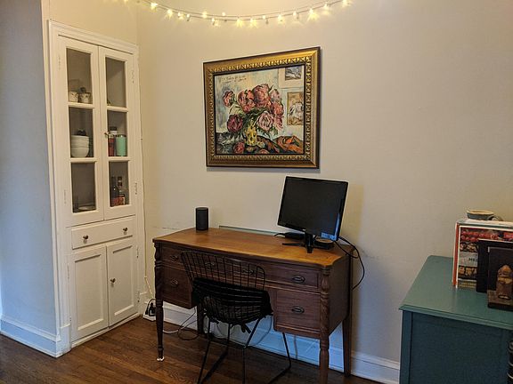 Dining area with built in cabinetry