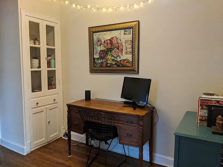 Dining area with built in cabinetry
