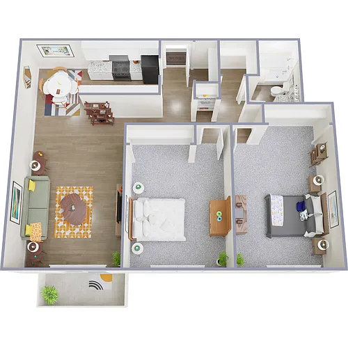 Floor plan 2 Bedrooms/1 Bath