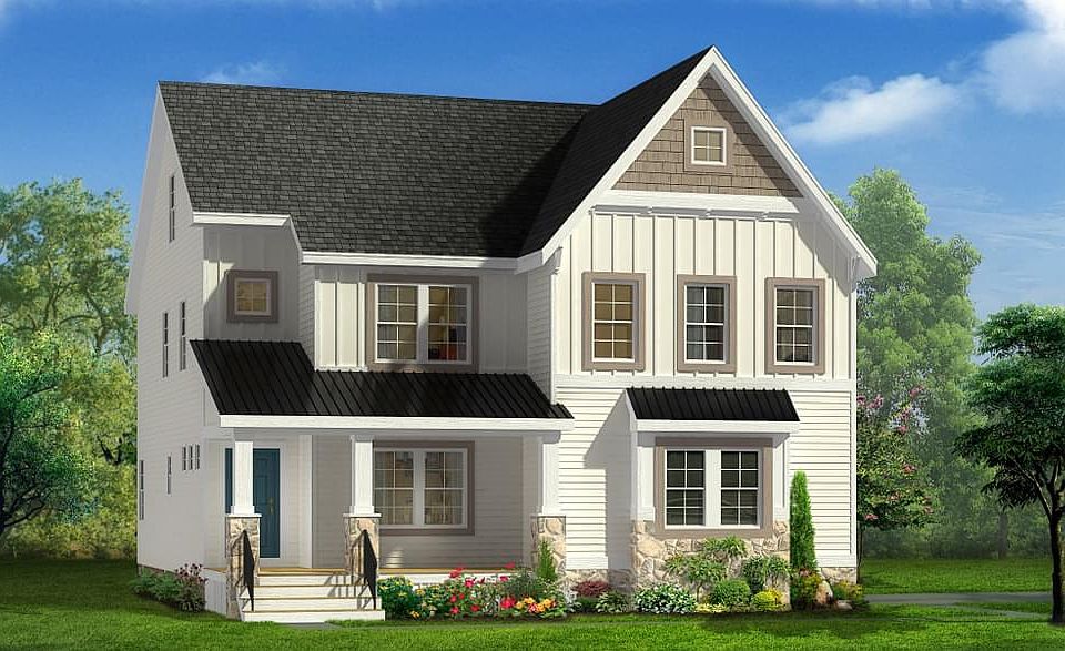 Farmhouse Elevation - Side Load Garage
