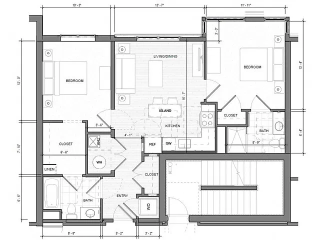 Floor plan 2BR-E