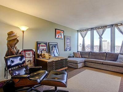Living room and east facing windows.