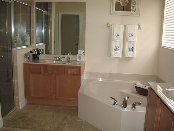 Upgraded master bath includes huge master closet
