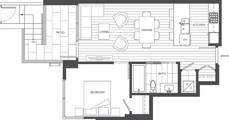 1 bed, 557 sqft, $2,400 — Photo 4