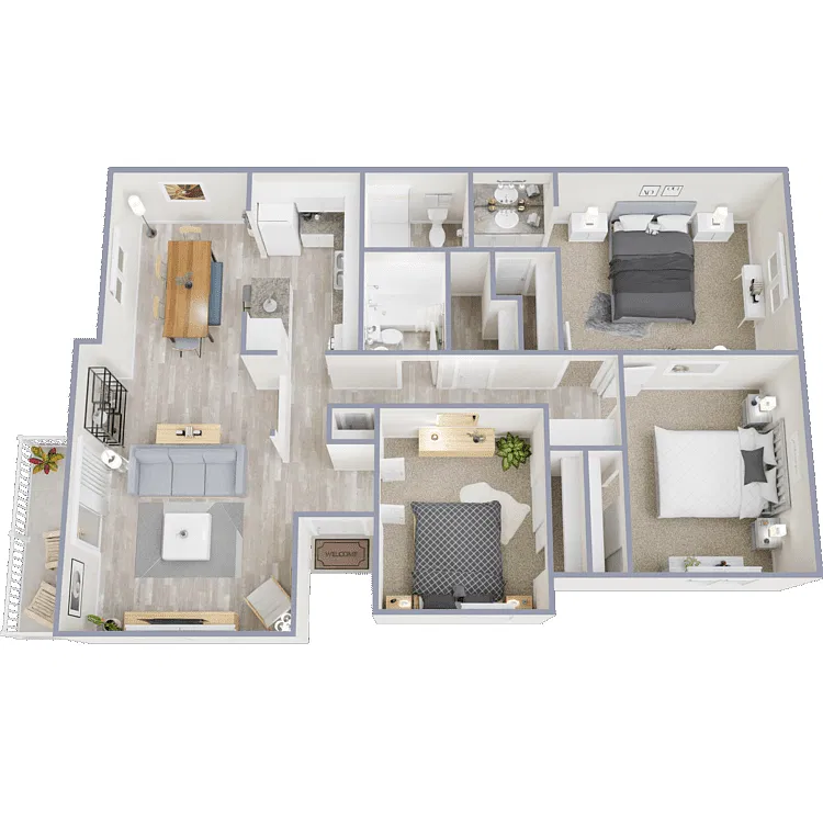 Floor plan 3 Bed 2 Bath