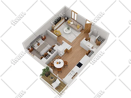 Floor plan 1 Bedroom 1 Bathroom