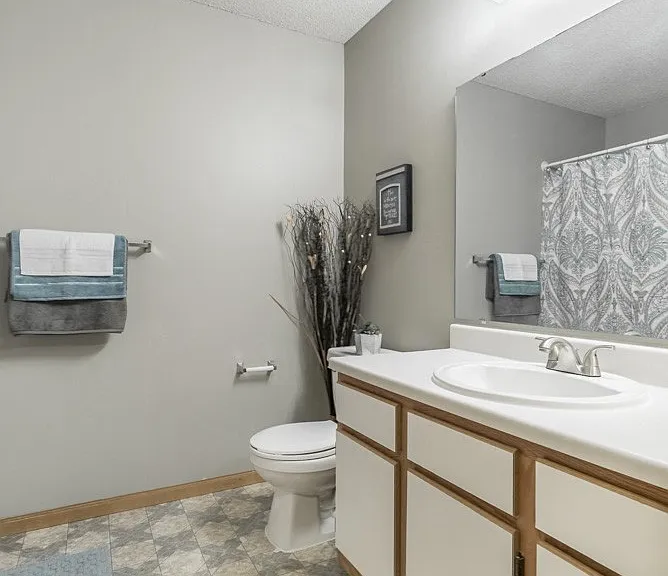 There's extra counter top space in our bathrooms so you have all the room you need to get ready.