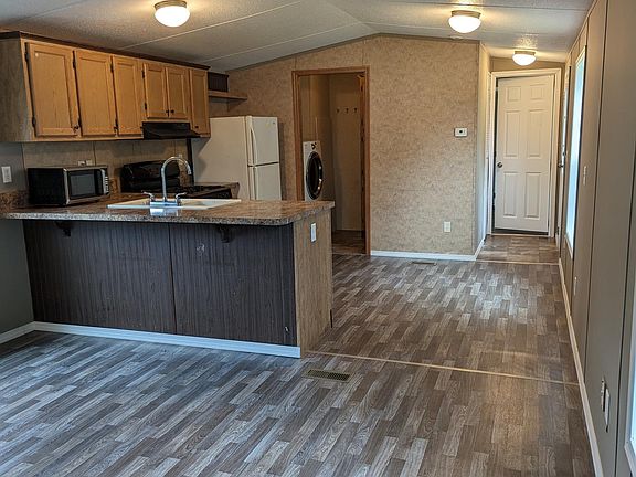 View of kitchen from living room