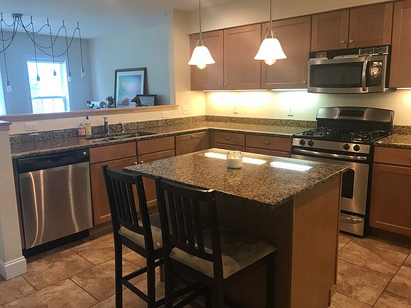 Kitchen open to dining area