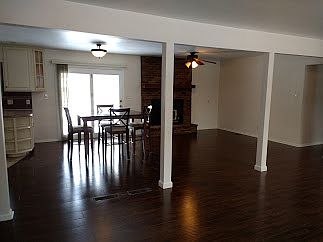 25.5'x26' great room with brick fireplace