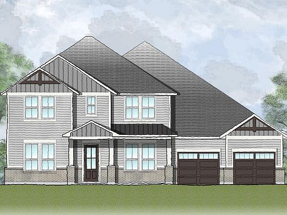 custom two-story with brick and siding exterior