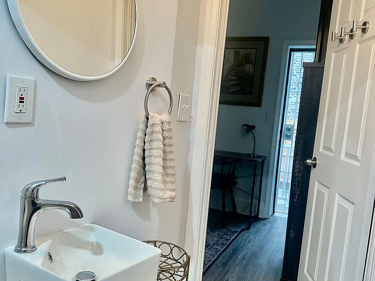 1st floor rear bedroom, private bath