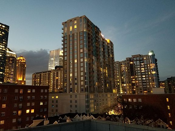 Skyline views from rooftop deck