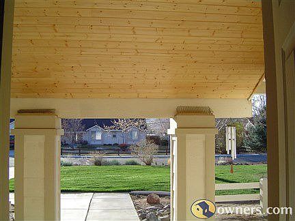 Custom front porch ceiling wired for ceiling fan