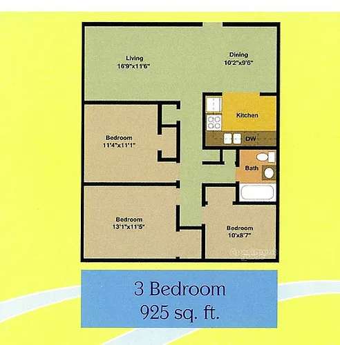 Floor plan THREE BEDROOM