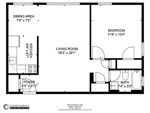 Floor plan 1 Bedroom