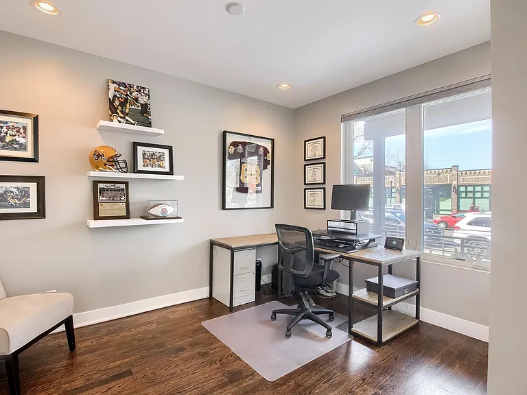 Main level bedroom can be used as an office or queen bedroom.