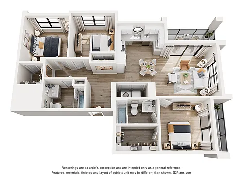 Floor plan 3Bx2B