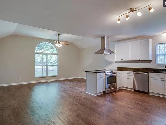 Open floor plan kitchen and living space