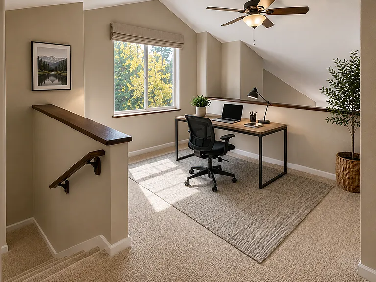 Versatile loft space ideal for a home office or flex room