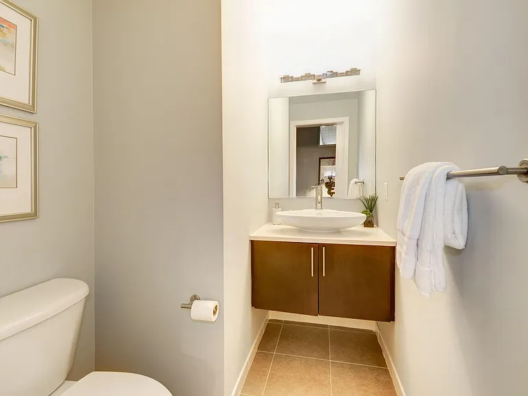 Half bathroom off den