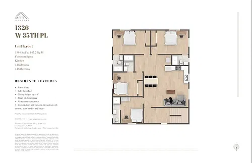 Floor plan Private Ensuite Room at 1326 Student Co-Living
