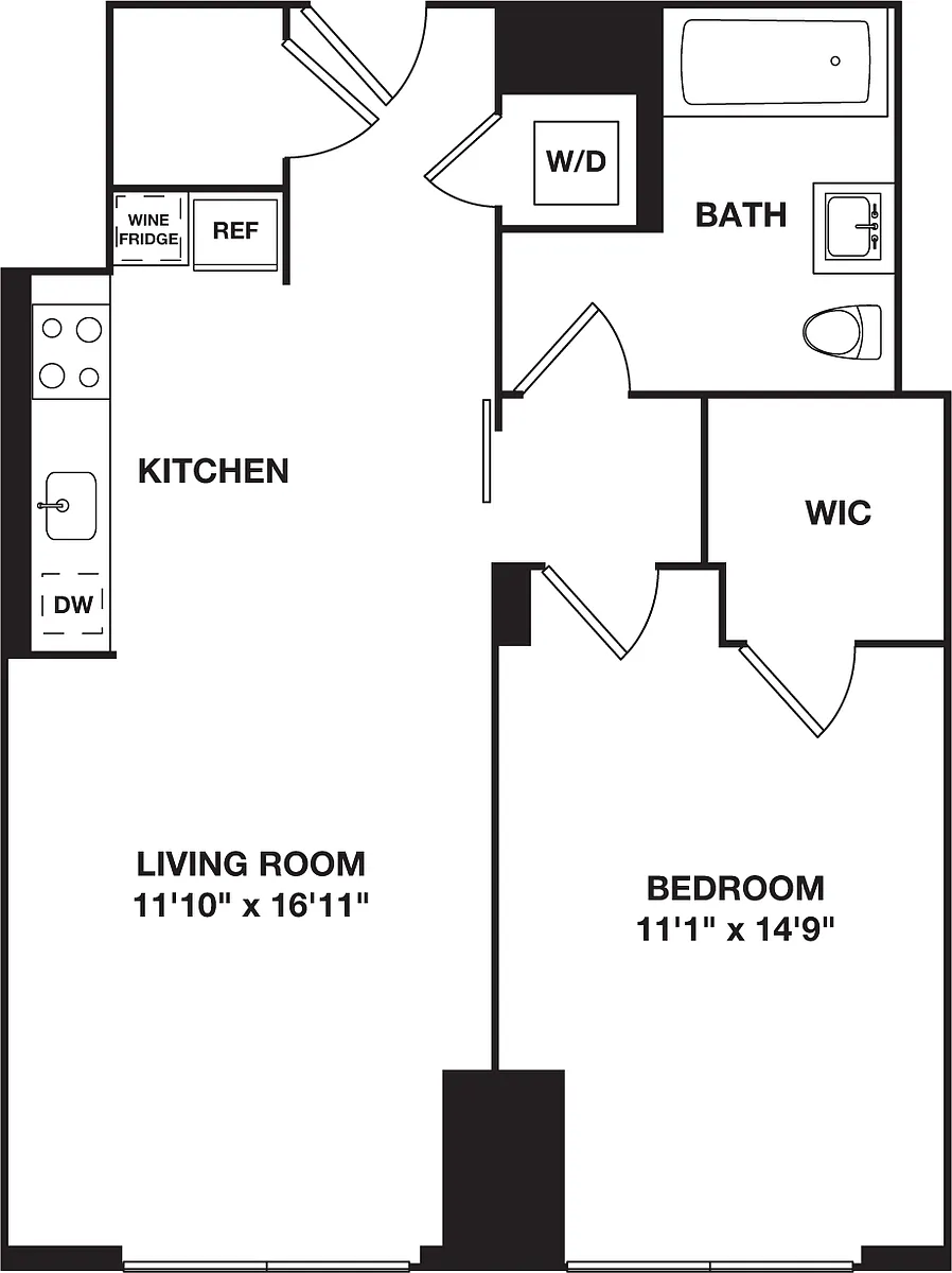 Floor plan One Bedroom 10F