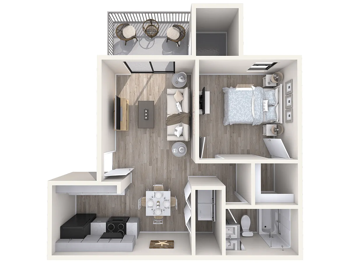 Floor plan 1 Bed/1 Bath Partial Renovated