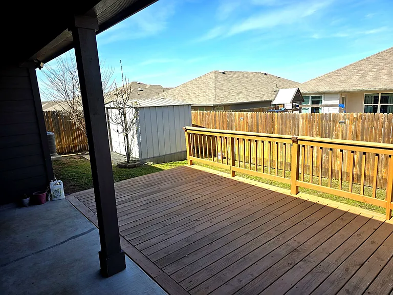 Fully fenced yard offering privacy and security.