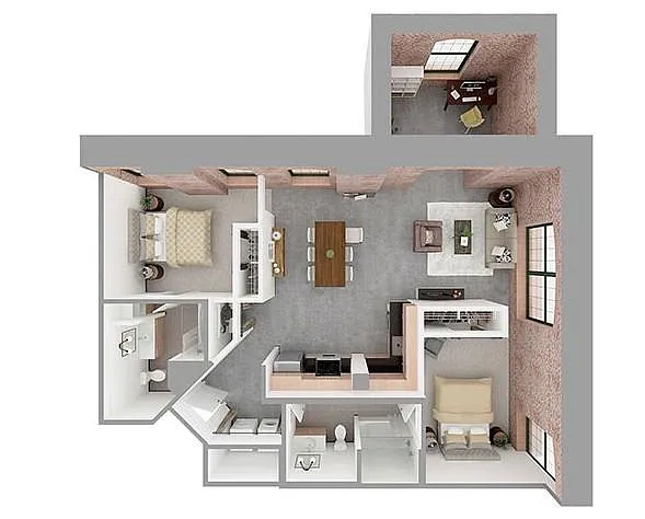 Floor plan F2-B + DEN