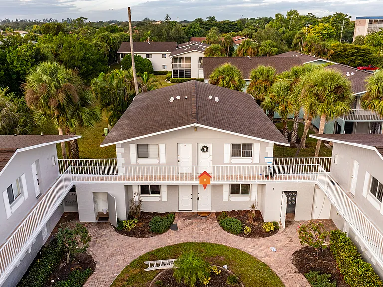 Front door from drone view