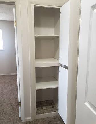 Hallway cupboards, open