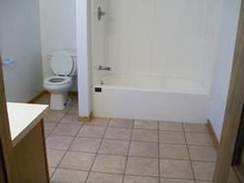 The bathroom is newely remodeled