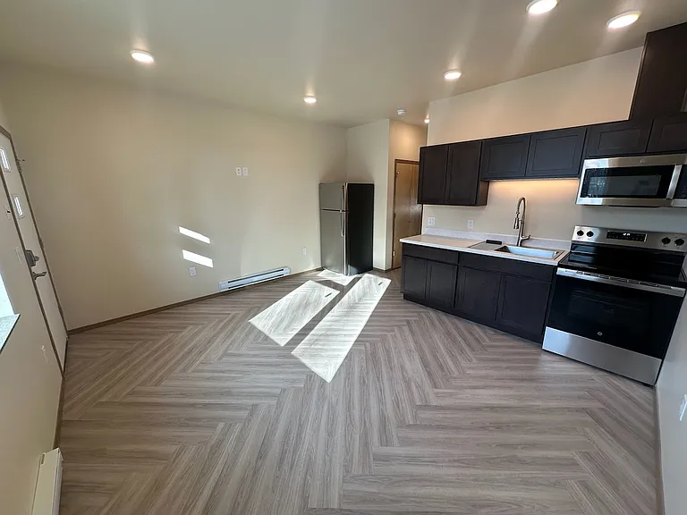 Living room & Kitchen.