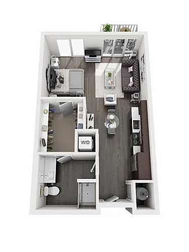 Floor plan Studio E1 | 1 Bath