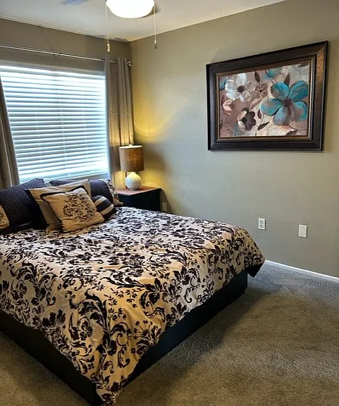 Master bedroom with queen bed