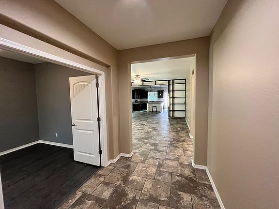 View from front entrance, den on the left.