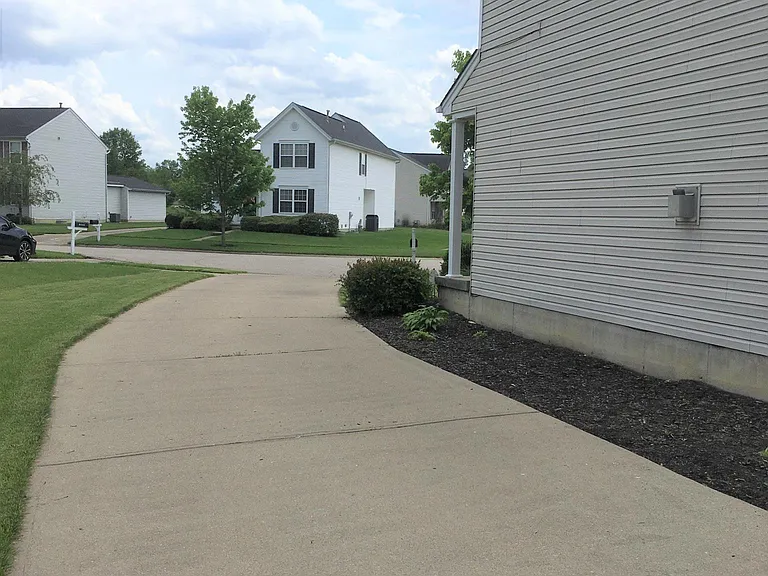 Long concrete driveway