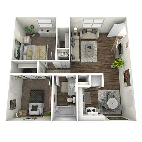 Floor plan 2 Bedroom 1 Bathroom
