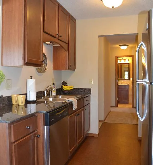 Additional kitchen view - all stainless steel appliances
