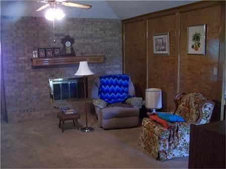 Large den with block paneling