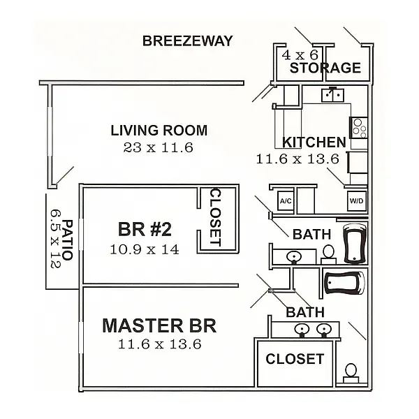 Floor plan Two-Bedroom