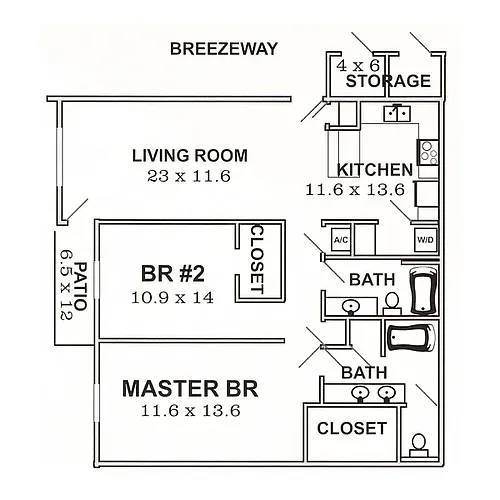 Floor plan Two-Bedroom