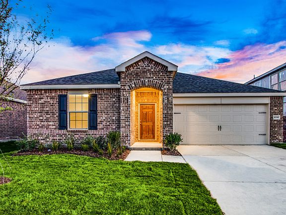 The Killeen, a one-story home with 2-car garage, shown with Home Exterior D