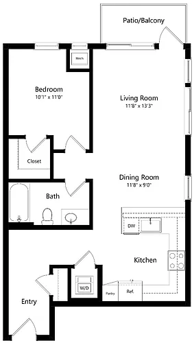 Floor plan A2 One Bedroom