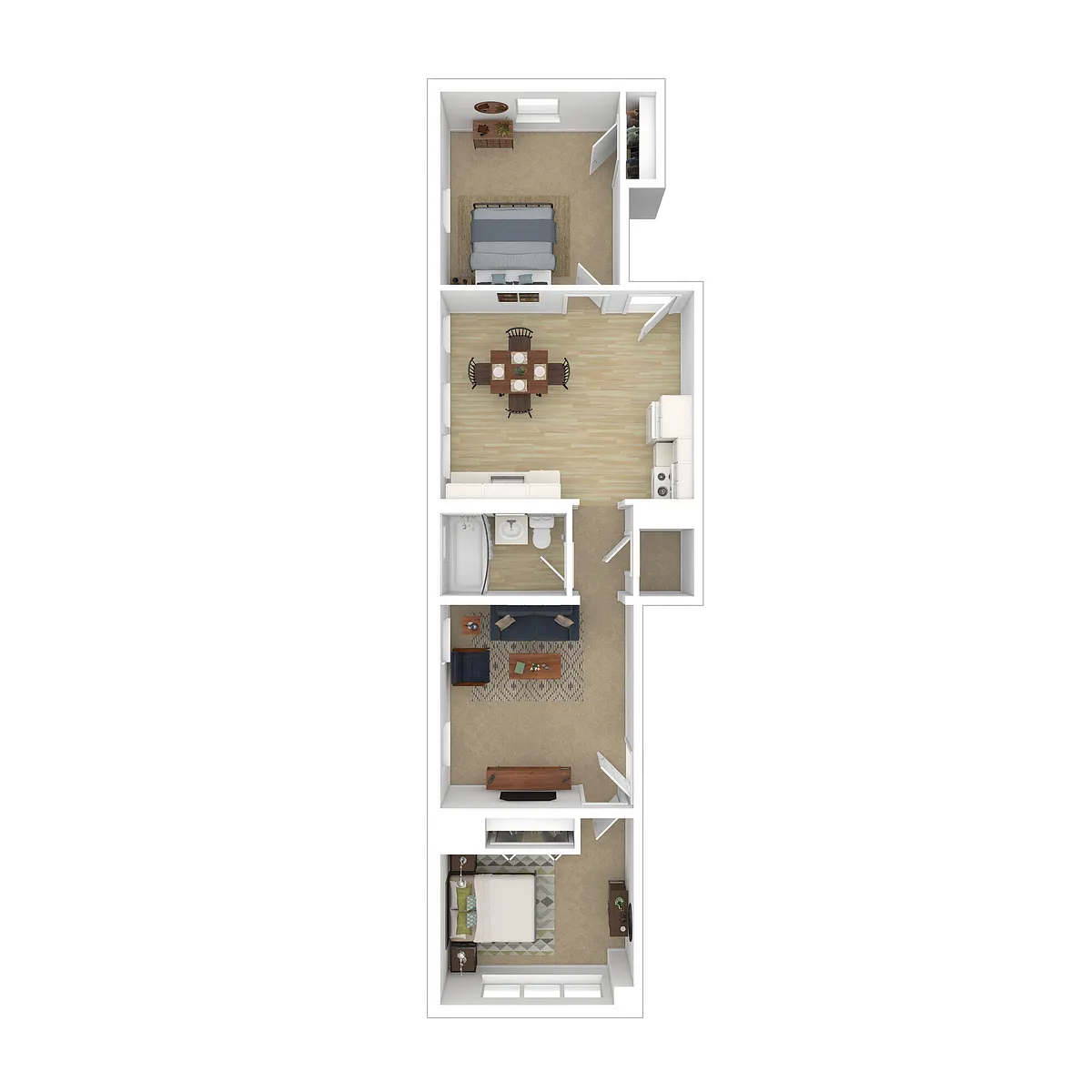 Floor plan 2 Bedroom 1 Bathroom