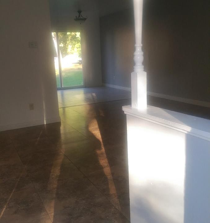front door looking into living and dining