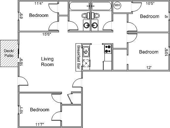 Main Floorplan For 919 Spring St. #1