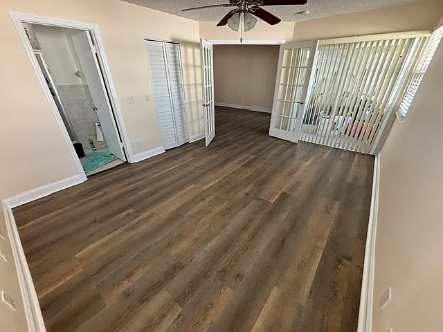 View from inside master bedroom walk in closet